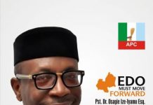 Ogiemwonyi congratulates Pastor Osagie Ize-Iyamu on his emergence as consensus Edo APC candidate