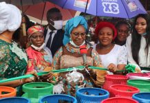 Photos: Minister of Women Affairs, Dame Pauline K. Tallen,Senior Special Assistant to the President on Admin and Women Affairs, Office of the First Lady, Dr. Hajo Sani at the flag off of the first phase of Distribution of LPG Gas cylinders and Tree Planting in Ebonyi State