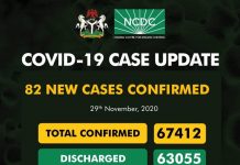 COVID-19 Updates: NCDC confirms 82 new cases, two new deaths