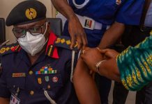 NSCDC officers take COVID-19 vaccine