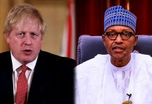 Buhari arrives in London for Education Summit, holds talks with Boris Johnson