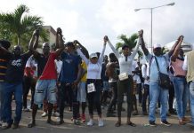 Protesters storm INEC collation centre in Abuja to demand the president they voted for