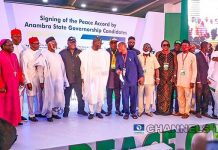 Anambra governorship candidates sign peace accord