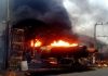 Exploded petrol tanker sets filling station ablaze in Ibadan