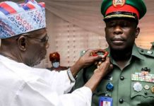 Obasanjo decorates promoted son with new badges of rank of Brigadier General