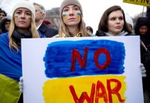 Ukraine flags fly in Europe, US against Putin’s “surreal war”