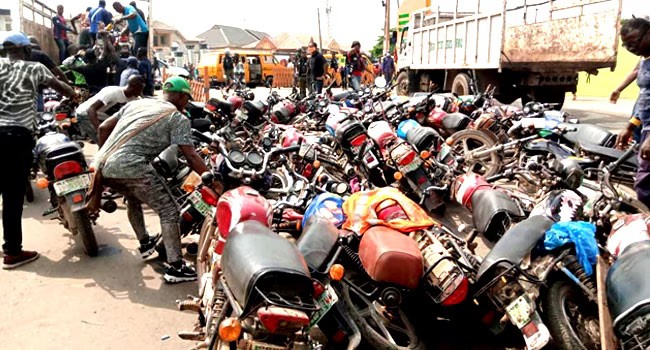 Task force impounds 63 motorcycles in Lagos