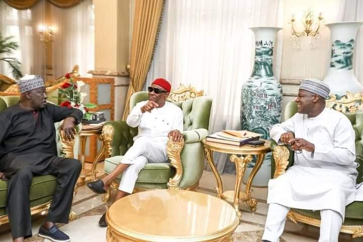 2023: Babachir Lawal, Dogara visit Wike in Port Harcourt