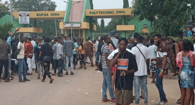 Ondo poly students protest alleged killing of colleague by Amotekun