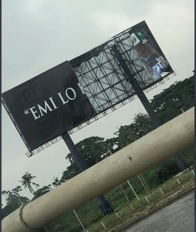 2023: Unbelievable as Tinubu’s campaign billboard is desecrated in his Lagos enclave