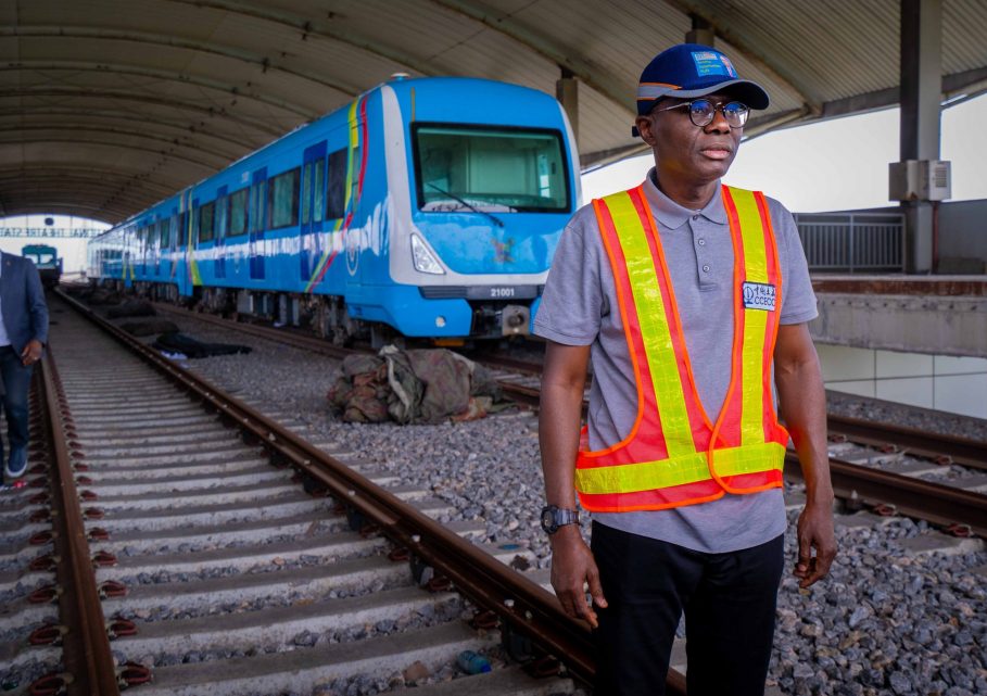 Lagos Blue Rail Line nears completion, as engineers launch final track beam