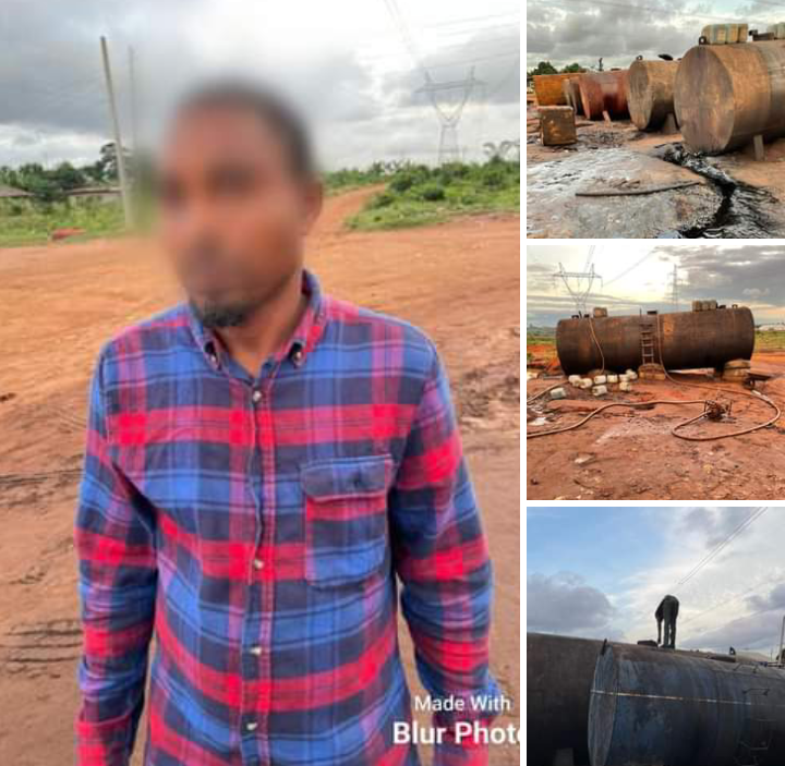 Economic Sabotage: Police burst illegal petroleum refining site, arrest two suspects, recover trucks