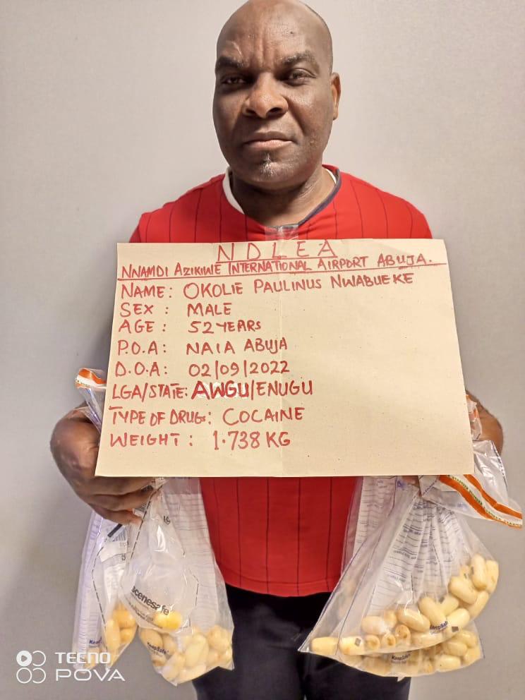 Brazilian returnee excretes 92 wraps of cocaine at Abuja airport