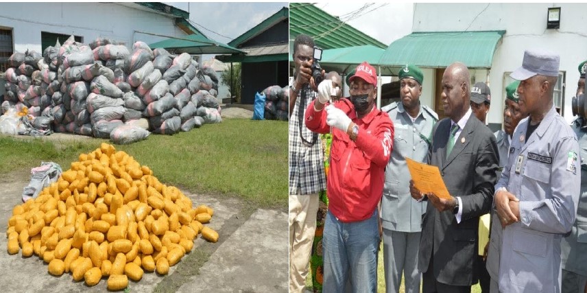 Western Marine Customs command impounds cannabis, PMS, gun powder worth N2.2bn