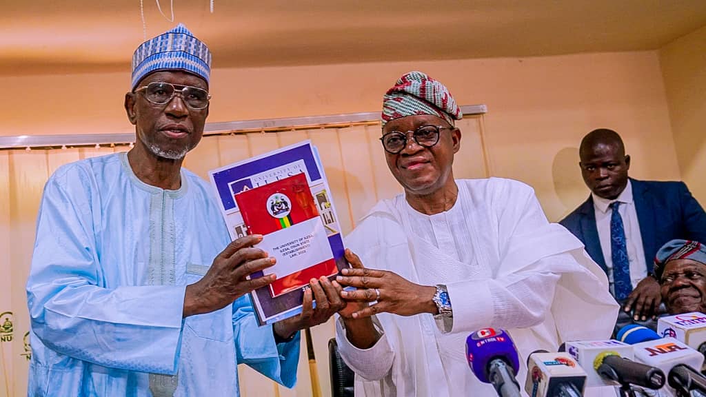NUC presents Letter of Recognition to University of Ilesa as Gov. Oyetola vows to fulfill promises to school
