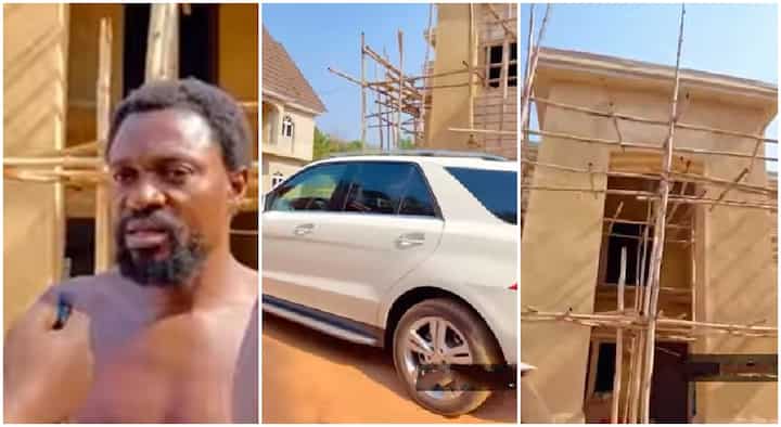 “I started when I was 12”: Nigerian palm wine tapper buys Benz, builds mansion, trains wife up to University (+video)