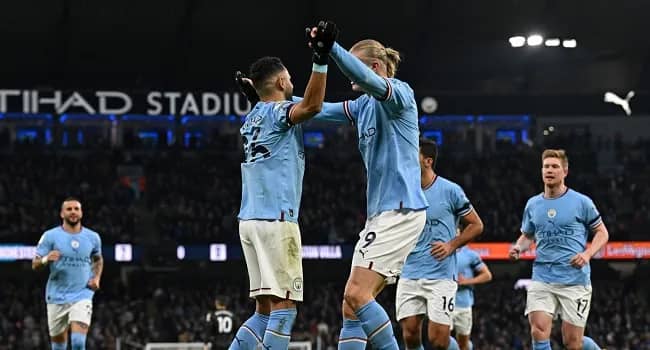Man City close gap on Arsenal with win against Villa
