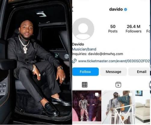 Davido deletes Instagram posts, profile picture