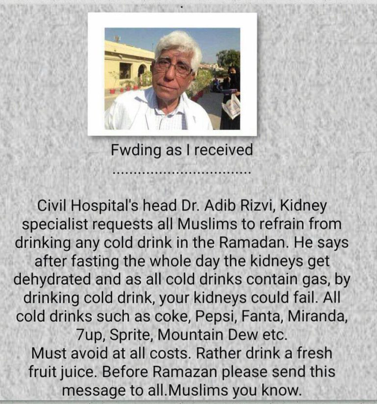FACT CHECK: Does breaking fast with fizzy drinks cause kidney failure?