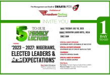 Freedom Online 5th lecture: Uzodimma, Diri, Daniel, Bode George, Olubolade, Tola Adeniyi confirm attendance