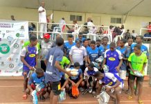 Bayelsa United management presents pairs of boots to feeder team