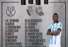 Sadiq in Real Sociedad match squad after leaving Super Eagles camp over injury