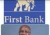 CSO tells CBN to revoke First Bank’s Licence now for alleged N550m fraud First Bank logo and First Bank MD, Olusegun Alebiosu