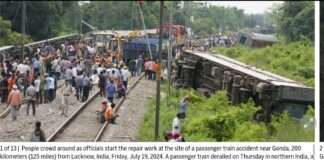 Passenger train derails in India, killing at least two passengers and injuring 20 others