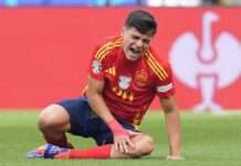 Spain’s Pedri out of Euro 2024 over knee injury