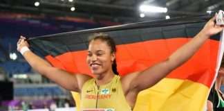 Yemisi Ogunleye wins historic Olympic gold medal in Shot Put