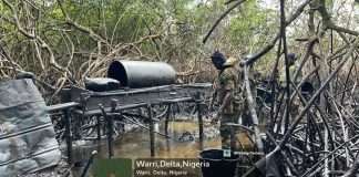 Troops deactivate illegal bunkering sites, arrest suspects, recover arms in Niger Delta