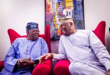 President Tinubu greets his friend and opposition leader, Atiku Abubakar, at 78