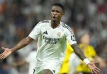 Champions League: Real Madrid’s Vinicius out of Liverpool clash