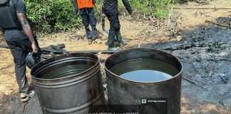 Nigerian Navy strikes illegal refining sites in Operation Delta Sanity