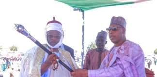 Zulum presents staff of office to Shehu of Dikwa