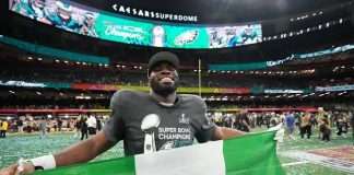 Nigerian-born Moro Ojomo celebrated for super bowl victory