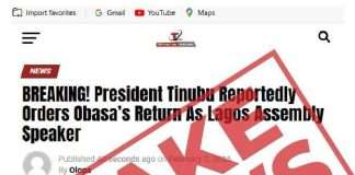 Fake Report: “President Tinubu reportedly orders reinstatement of Mudashiru Obasa as Lagos Assembly Speaker”