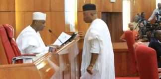 Throwback: How Akpabio, Saraki clashed over senate seating arrangement in 2018 (+video)