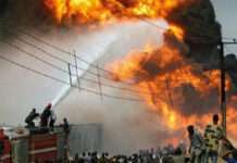 Fire guts two-storey warehouse at Onitsha