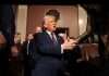 US Hostages: Trump threatens Hamas with hell if… U.S. President Donald Trump enters the U.S. House chamber before he addresses a joint session of Congress at the U.S. Capitol on March 04, 2025 in Washington, DC. (Win McNamee/Pool via REUTERS)