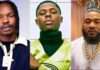 Mohbad: Naira Marley testifies as Coroner summons Sam Larry A photo combo of Naira Marley, Mohbad and Sam Larry