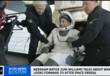 Massachusetts astronaut Suni Williams says she will go home to New England after being stuck in space