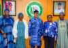 Tinubu to unveil world’s biggest cotton factory in Ogun – Abiodun L-R: Ebi of Idena, Oba Luqmon Salami; Ogun State Deputy Governor, Engr. Noimot Salako-Oyedele; Governor Dapo Abiodun; retired Accountant General of the Federation (AGF), Dr. Oluwatoyin Madein; her husband, Engr. Adeleke Madein, during the visit of the retired AGF to the governor in his office on Wednesday.