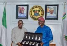 Gov. Sanwo-Olu pledges collaboration with ECOWAS Court for justice access (L-R): ECOWAS Court President, Justice Ricardo Gonçalves and Gov. Babajide Sanwo-Olu of Lagos State during the visit.