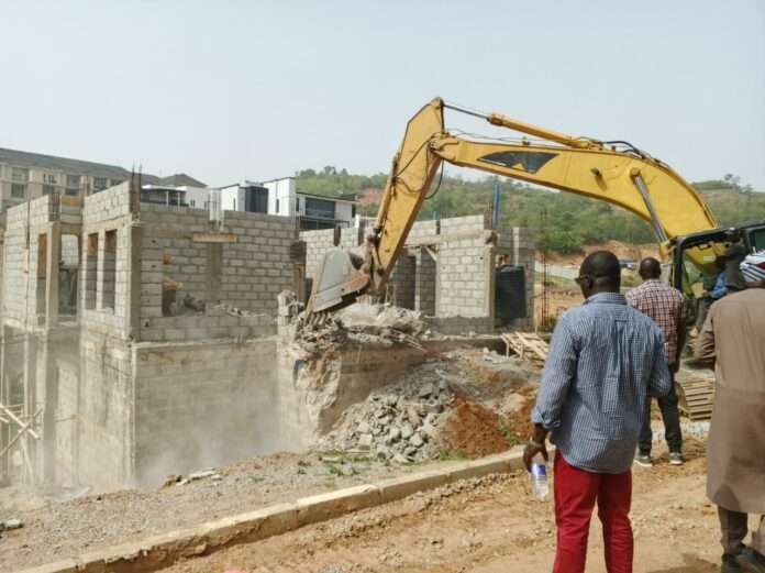 Scene of the demolition