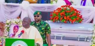 Why I didn’t force my wife into Islam – Tinubu President Tinubu in church during funeral service for Madam Yilwatda Goshwe, mither of APC National Chairman, Prof Nentawe Yilwatda