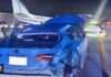 Plane collides with car during emergency landing on highway