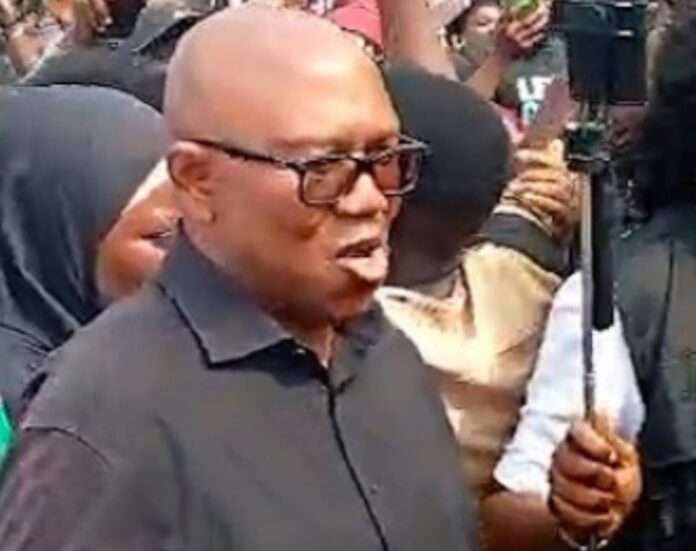 Peter Obi joins protest at N’Assembly over real-time e-transmission of results