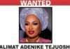 EFCC hunts Lagos woman Halimat Tejuosho for alleged fraud, seeks public help