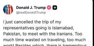 Trump cancels Witkoff and Kushner’s trip to Pakistan for Iran talks
